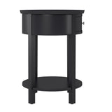 Homelegance By Top-Line Hardin 1-Drawer Oval End Table Black Veneer