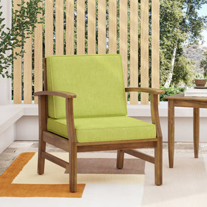English Elm Perla Solid Acacia Outdoor Club Chair Slatted Hardwood Frame Resort Patio Seat 61442.00GRN