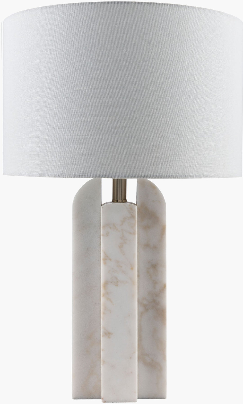 Livabliss Tallado Art Deco Marble Base Table Lamp with Linen Shade for Desk or Nightstand TLD-001