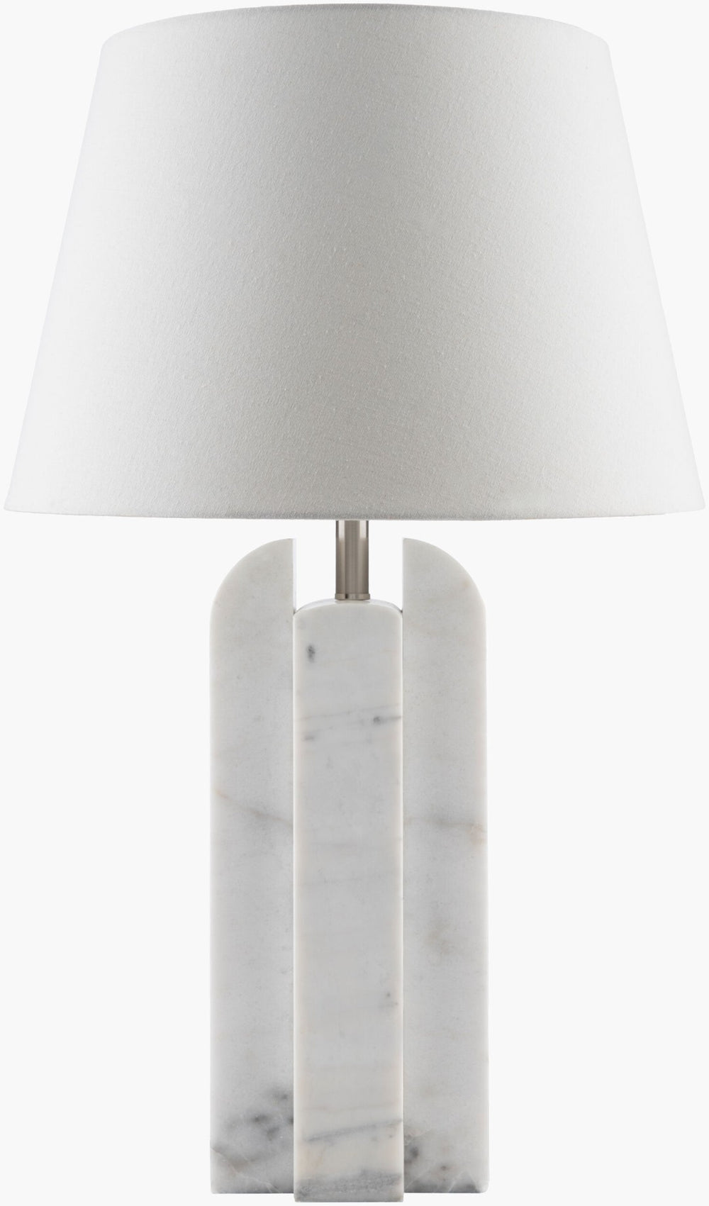 Livabliss Tallado Marble Base Table Lamp with Linen Drum Shade for Art Deco Inspired Rooms TLD-002