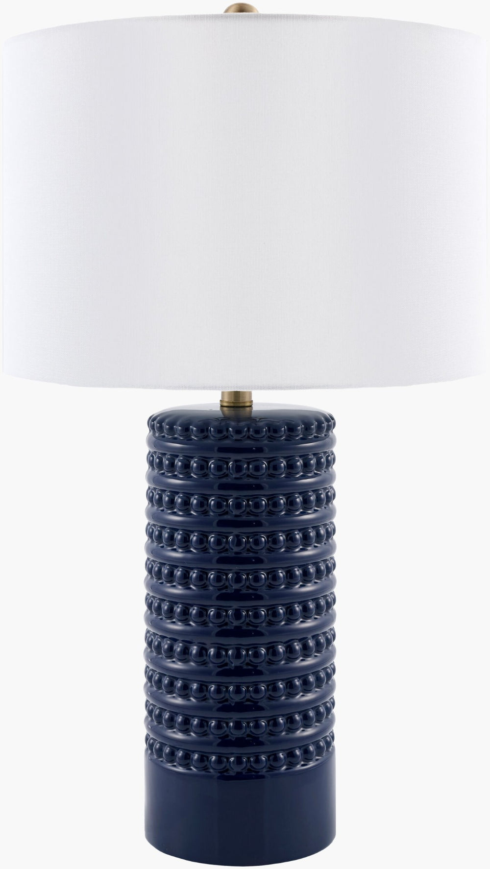 Livabliss Tolfa Linen Shade Table Lamp with Layered Metal Base for Bedroom or Console TLF-006