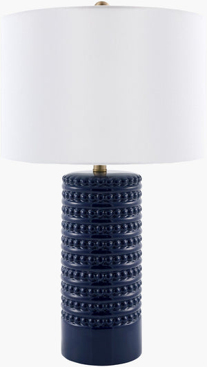 Livabliss Tolfa Linen Shade Table Lamp with Layered Metal Base for Bedroom or Console TLF-006