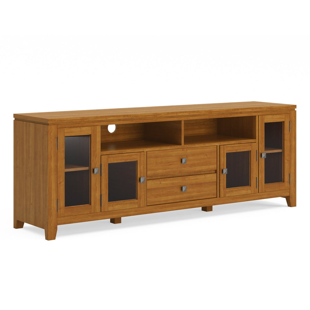 English Elm Cosmopolitan 72" Wide Tv Media Stand - Handcrafted Solid Wood In Light Golden Brown For Modern Living B136P158555