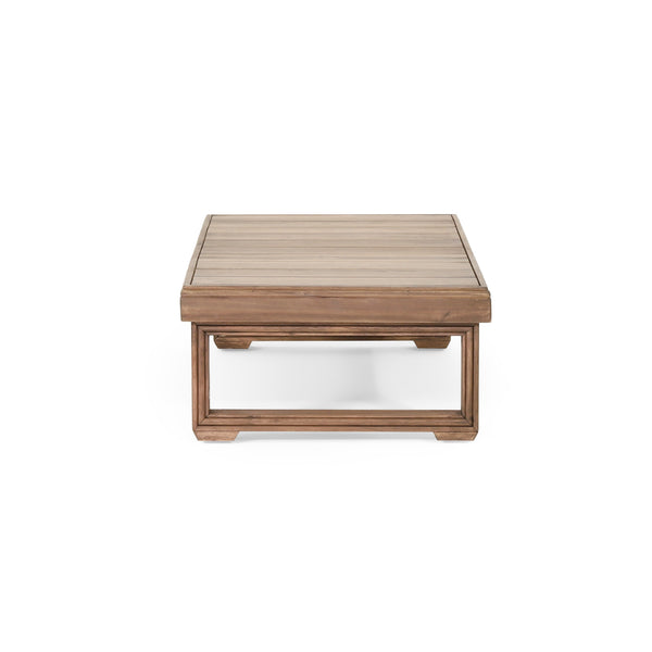 English Elm Christopher Knight Home® - WESTCHESTER Acacia Coffee Table for Outdoor Patio, Rustic Slat Top with Sled Legs, Durable 38.5"W 69079.00BBGE
