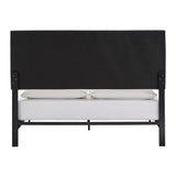 Homelegance By Top-Line Terrell Black Finish Frame with Velvet Fabric Platform Bed Cream Velvet