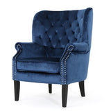 Christopher Knight Home® - Noble House - Tomlin Modern Glam Velvet Club Chair with Nailhead Trim