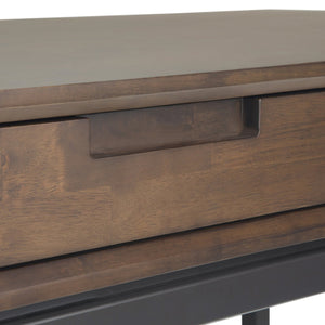 English Elm Banting Mid Century Desk In Walnut Brown - Stylish Workspace With Smart Storage & Industrial Touch B136P158455