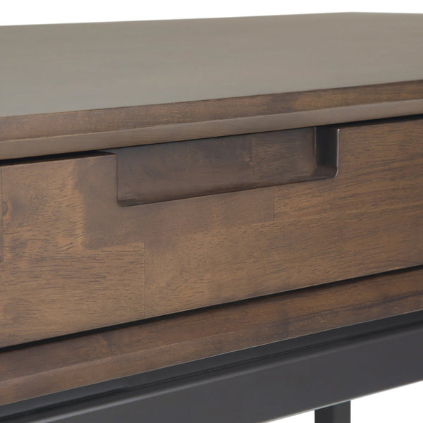 English Elm Banting Mid Century Desk In Walnut Brown - Stylish Workspace With Smart Storage & Industrial Touch B136P158455
