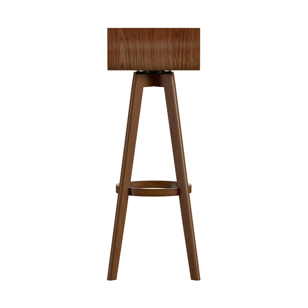 Homelegance By Top-Line Dylan Mid-Century Modern Swivel Wood Stool (Set of 2) Walnut Wood