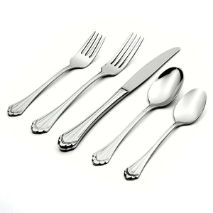 Lenox Oneida Marquette 5 Piece Fine Flatware Place Setting, Service for 1 Metallic, STAINLESS METAL 2272005A