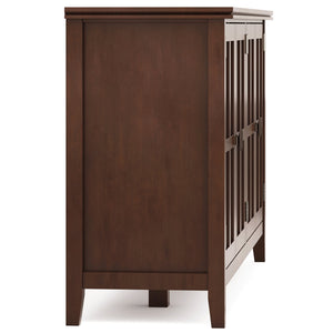 English Elm Artisan Wide 4-Door Storage Cabinet In Rich Russet Brown - Handcrafted, Versatile & Stylish Organization B136P158421