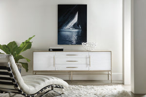 Hooker Furniture Cascade Two-Tone Entertainment Console With Oak Veneer, Soft-Close Storage & Integrated Power Supply 6120-55480-05