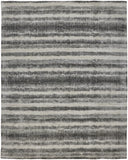 Feizy Rugs Mackay Hand Woven Viscose And Wool Low Pile Striped Rug For Luxurious Modern Home Decor Gray,Ivory,Black Viscose,Wool Mky8824fchl000f00