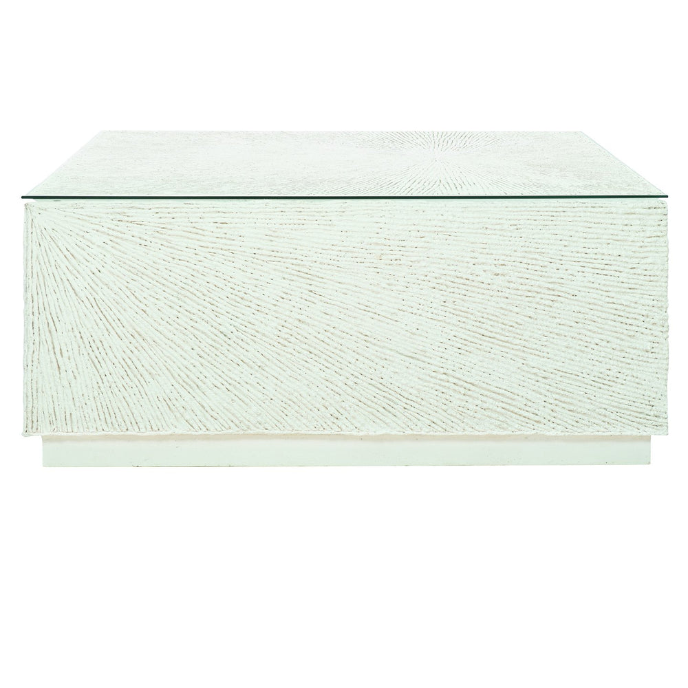 Bernhardt Bernhardt Tenerife Square Coco Twig Outdoor Cocktail Table With Tempered Glass — Weather-Resistant Style K1400