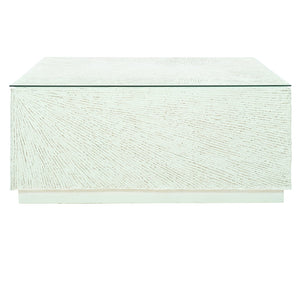 Bernhardt Bernhardt Tenerife Square Coco Twig Outdoor Cocktail Table With Tempered Glass — Weather-Resistant Style K1400