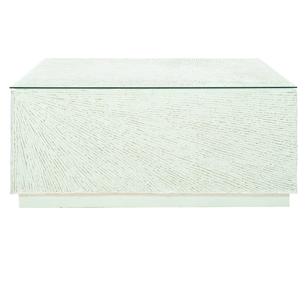 Bernhardt Bernhardt Tenerife Square Coco Twig Outdoor Cocktail Table With Tempered Glass — Weather-Resistant Style K1400