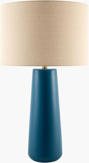 Livabliss Talari Art Deco Accent Table Lamp with Linen Metal Shade for Bedroom or Living Room TLRI-002