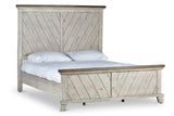 English Elm Steve Silver - Bear Creek - Queen Bed - Whitewashed Gray