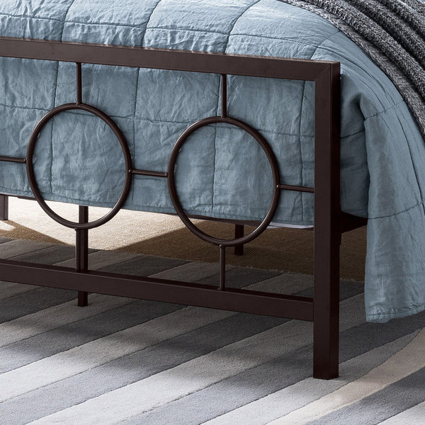 English Elm Christopher Knight Home® - QUEEN Copper Iron Metal Bed Frame – Low Profile Platform with Geometric Circular Design & Slats Support 63288.00HMCOP-Q