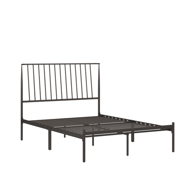 Homelegance By Top-Line Dante Metal Platform Bed with Curved Metal Headboard Dark Bronze Metal