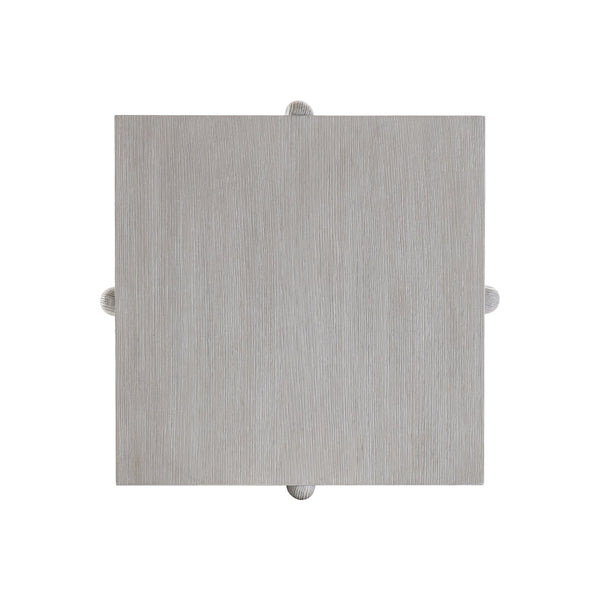 Bernhardt Bernhardt Sereno Square Side Table With Partitioned Shelves, Grigio Oak Finish, Rustic Modern Accent 329124