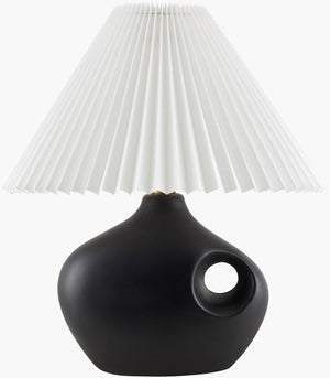 Surya Tolve Ceramic Body Table Lamp with Linen Shade for Warm Ambient Bedroom Glow TLV-002