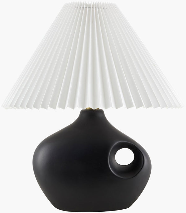 Surya Tolve Ceramic Body Table Lamp with Linen Shade for Warm Ambient Bedroom Glow TLV-002