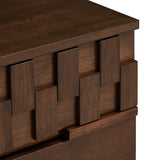 Homelegance By Top-Line Jenna Mid-Century Brown Finish 2-Drawer Nightstand Brown Rubberwood