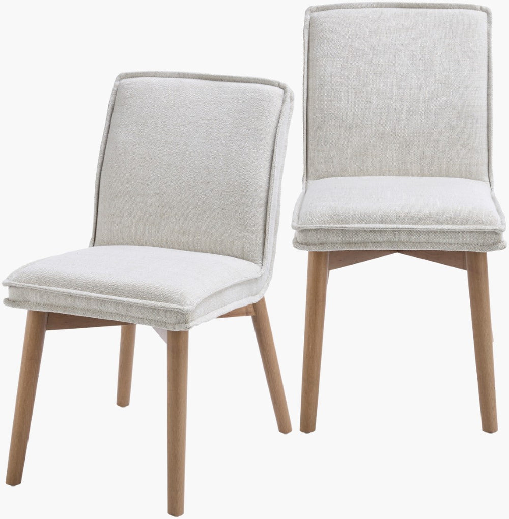 Surya Tilly Modern Linen Upholstered Dining Chair With Beech Wood Legs - Comfortable & Stylish Home Accent Upholstery, Light Beige,Base, Gray Linen Upholstery, Linen,Beechwood,Polyurethane Foam,Dacron Tly001-set