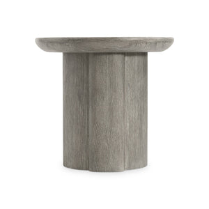 Bernhardt Bernhardt Monolith Sculptural Round Side Table In Puma Wire‑Brushed Oak — Rustic‑Modern Accent, 24"H 343127