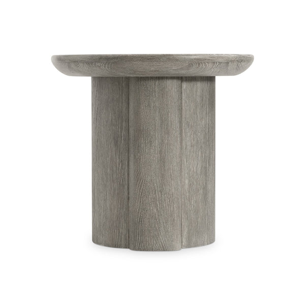 Bernhardt Bernhardt Monolith Sculptural Round Side Table In Puma Wire‑Brushed Oak — Rustic‑Modern Accent, 24"H 343127