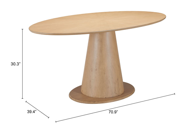 Zuo Modern Disque Dining Table Natural - Stylish Rubberwood Design For Modern Dining Spaces & Special Occasions Natural Rubberwood 110507-zuo-modern