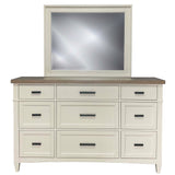 Parker House Americana Modern Bedroom 9 Drawer Dresser Cotton Poplar Solids / Birch Veneers with Oak Top BAME#21689-COT