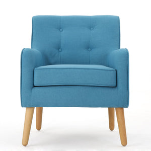 English Elm Arm Chair Tufted Mid-century Accent Seat with Rubberwood Legs for Living Room 60015.00TEL