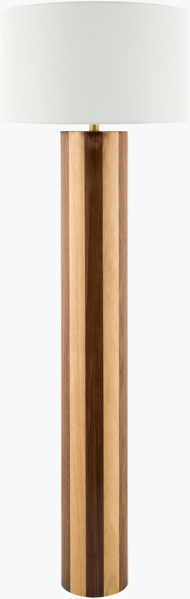 Surya Timberline Arts and Crafts Floor Lamp Rubberwood Base with Warm Linen Shade 61 Inch TMB-002
