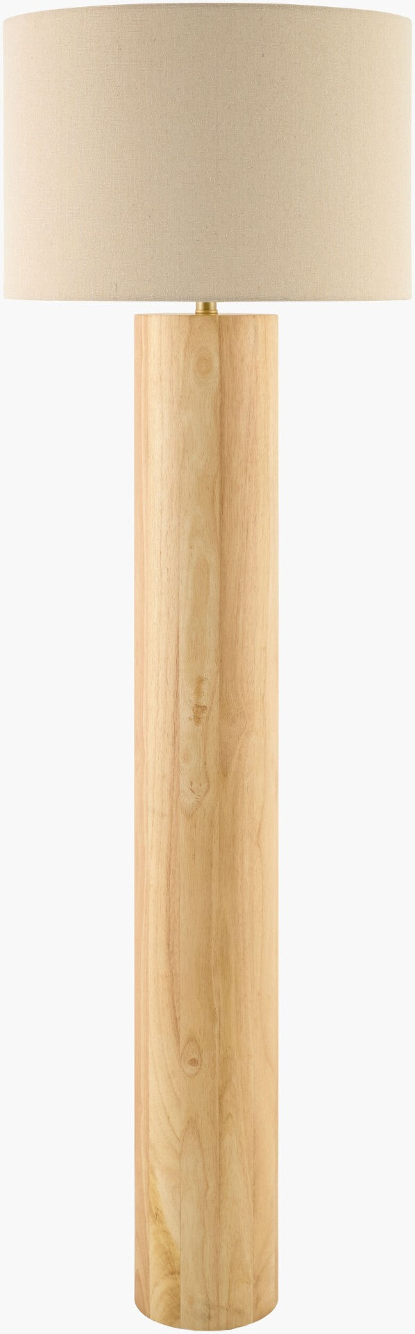 Surya Timberline Rubberwood Arts and Crafts Floor Lamp with Linen Shade for Living Rooms TMB-005