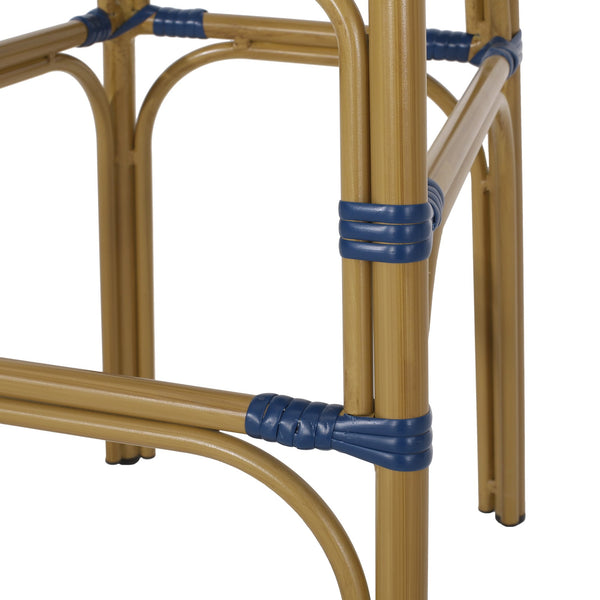 English Elm Outdoor Bistro Wicker Barstools Set of 2 Rust Resistant Aluminum Patio Bar Seating 72605.00