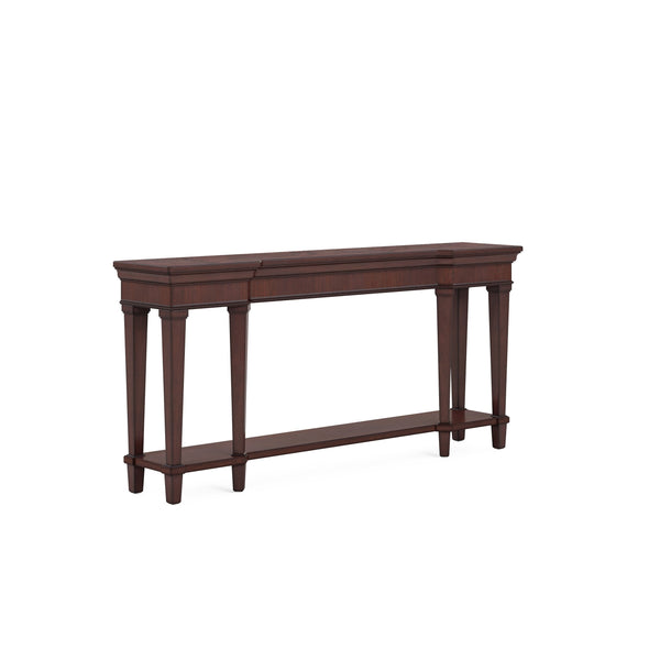 A.R.T. Furniture Revival Console Table In Napa Mahogany – Traditional Elegance With Beaded Trim & Lower Shelf Storage Brown Rubberwood Solids,Quarter Mahogany Veneer,Resin 328307-1730