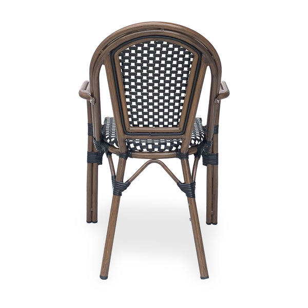 English Elm Bistro Wicker Outdoor Dining Chairs Set of Two with Rust Resistant Aluminum Frame Patio 72905.00BLK
