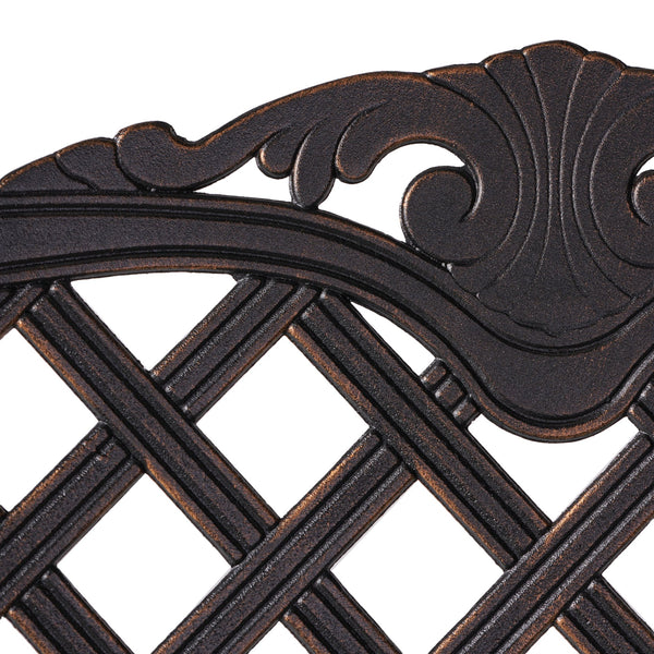 English Elm Cast Aluminum Outdoor Barstool with Diamond Lattice Back and Cabriole Legs Swivel Seat 54393.00COP