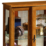 Lighted 1 Shelf Console Display Cabinet in Golden Oak Brown Brown 6715 Pulaski Furniture