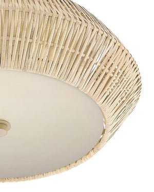 Currey & Company Antibes White Flush Mount Light – Elegant Rattan Design With Acrylic Diffuser For Small Spaces Natural Rattan ,Wrought Iron ,Acrylic 9999-0078-currey-company