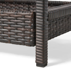 English Elm Savona Woven Resin Wicker Bar Cart with Rolling Casters for Patio or Living Room 56215.00MBRN