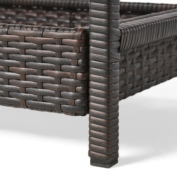 English Elm Savona Woven Resin Wicker Bar Cart with Rolling Casters for Patio or Living Room 56215.00MBRN