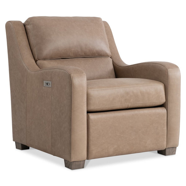 Bernhardt Bernhardt Ventura Leather Power Motion Chair With Deep Seat, Bustle Back & Smooth Recline In Premium Leather 362RLO