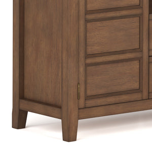 English Elm Burlington Solid Wood Tall TV Media Stand with Storage Drawers, Adjustable Shelves & Cord Management Dark Brown B136P158512