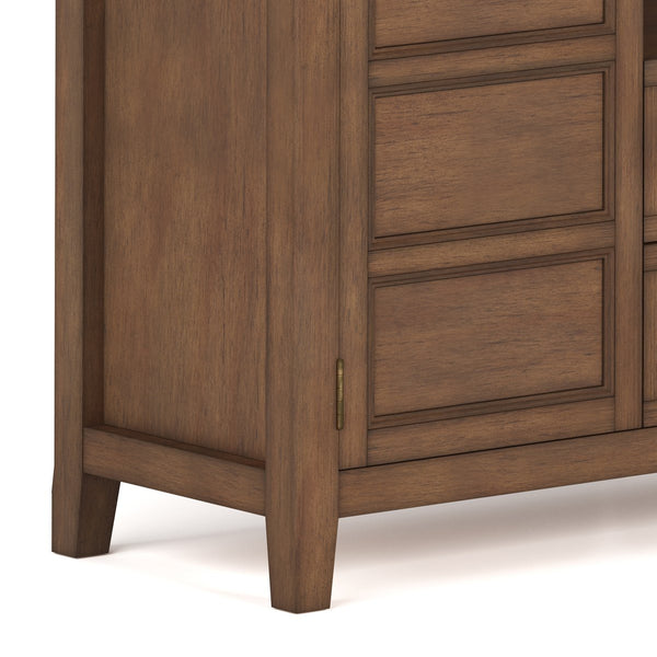 English Elm Burlington Solid Wood Tall TV Media Stand with Storage Drawers, Adjustable Shelves & Cord Management Dark Brown B136P158512