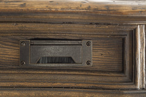 Hooker Furniture St. Hedwig Two-Tone Executive Desk With Rustic Distressed Finish, Pewter Hardware & Secure Filing Storage 5960-10563-MULTI