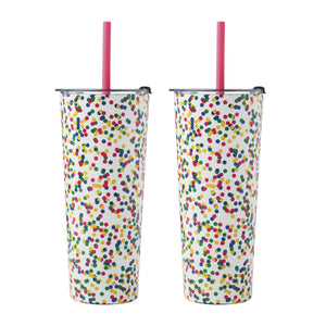 Lenox Cambridge 24 Oz Confetti Insulated Tumblers, Set of 2 NO COLOR METAL EP851MTCB2DS