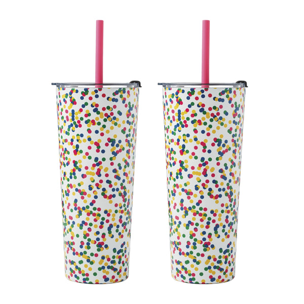 Lenox Cambridge 24 Oz Confetti Insulated Tumblers, Set of 2 NO COLOR METAL EP851MTCB2DS